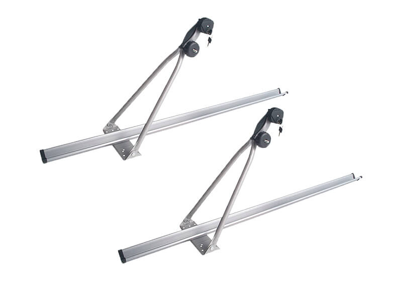 :2 x silver CRUZ Bici-racks bike carriers with locking roof bars