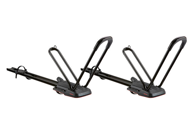 :2 x Yakima HighRoad black bike carriers with locking roof bars