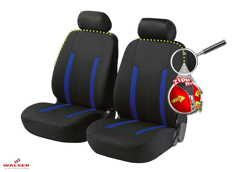 :WL11796F - Walser ZIPP-IT seat covers, front seats only, Hastings blue, RETURNED