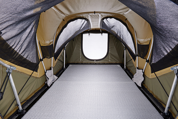An inside view of the a Thule roof tent