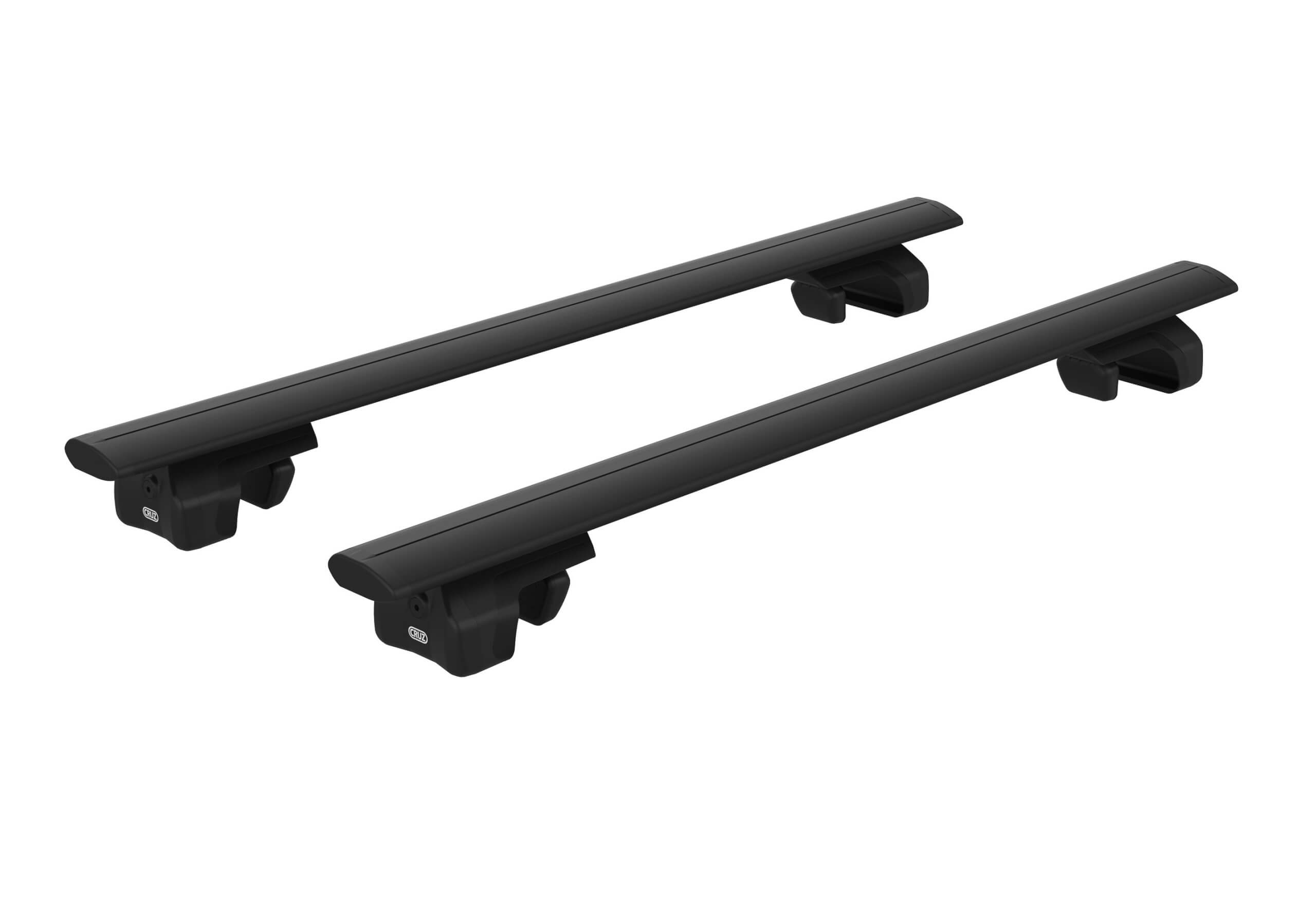 Kia Sedona (1998 to 2002):CRUZ raised rails package with 118cm black aluminium bars