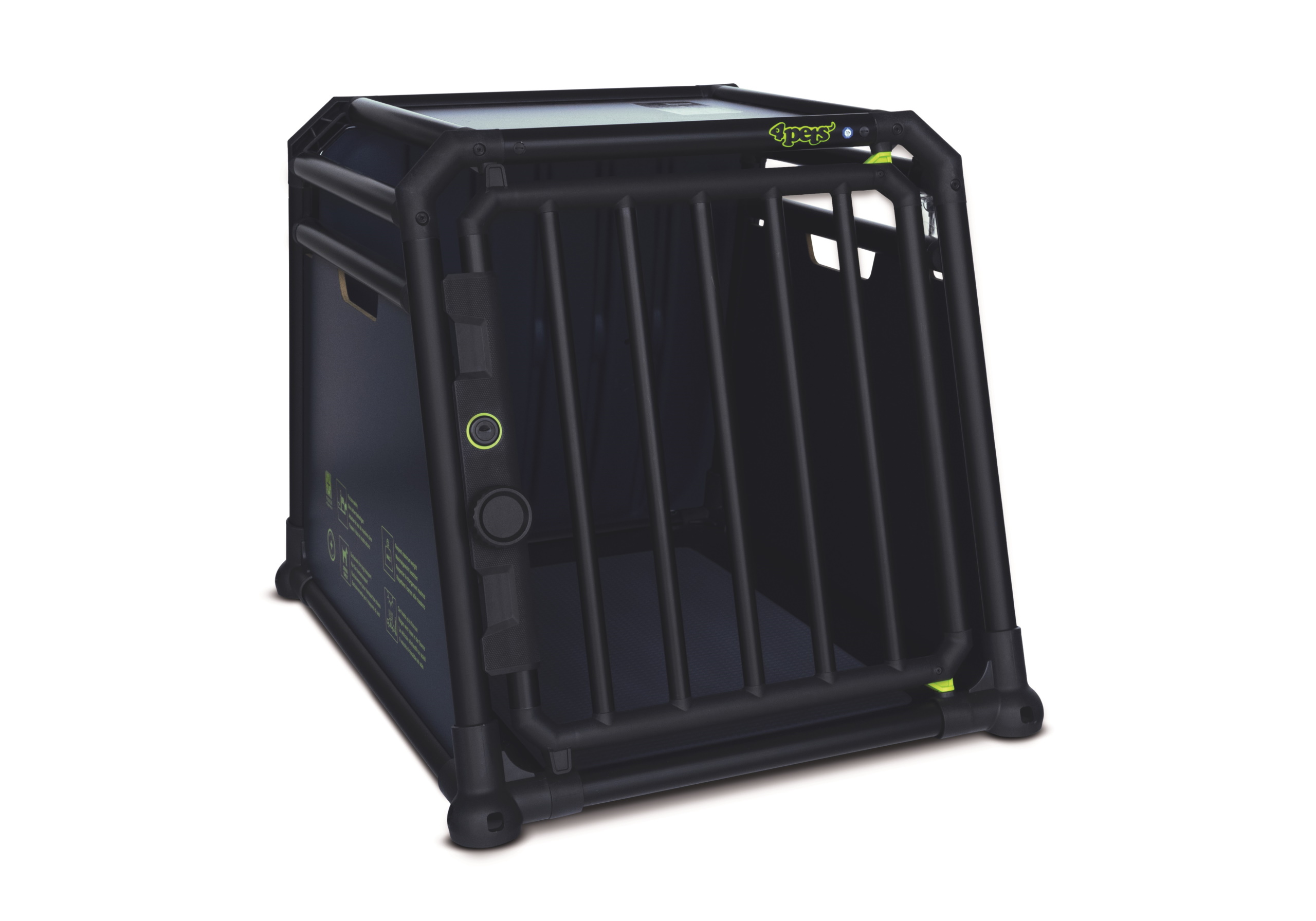 Kia Optima Sport Wagon (2016 onwards):4pets PRO, TV-approved black dog cage, size 1