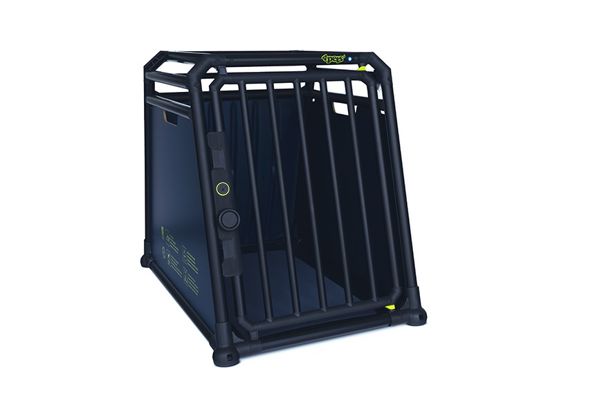 Tesla Model X (2015 onwards):4pets PRO, TV-approved black dog cage, size 2 Medium