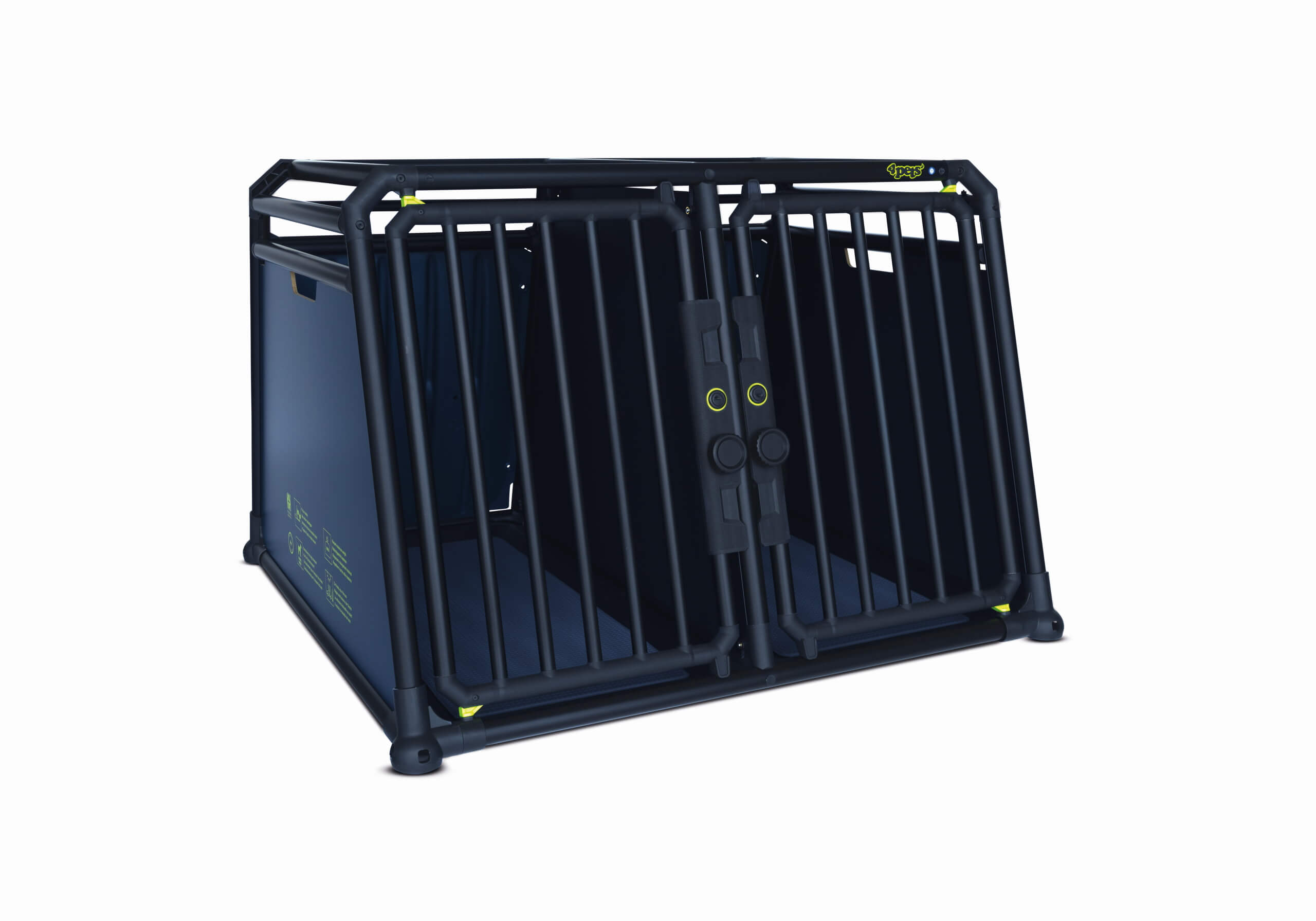 Audi Q7 (2006 to 2015):4pets PRO, TV-approved black dog cage, size 22 Large