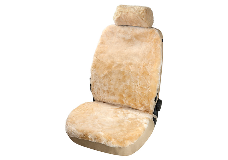 Kia Soul (2014 to 2019):Walser car seat cover (1), real sheepskin, beige, 20019