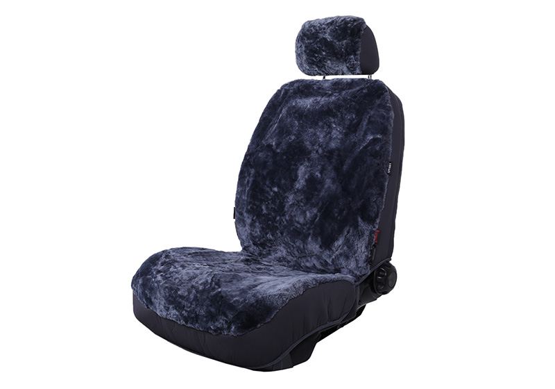Mercedes Benz S Class coupe (1985 to 1991):Walser car seat cover (1), real sheepskin, dark grey, 20021