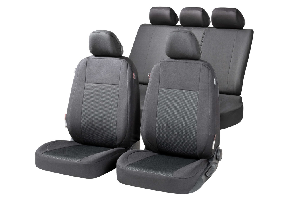 Toyota Land Cruiser five door (2018 to 2024):Walser ZIPP-IT seat covers, Ardwell black-grey, 11869