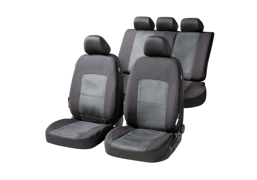 Toyota Land Cruiser five door (2018 to 2024):Walser ZIPP-IT seat covers, Ellington black-grey, 11865