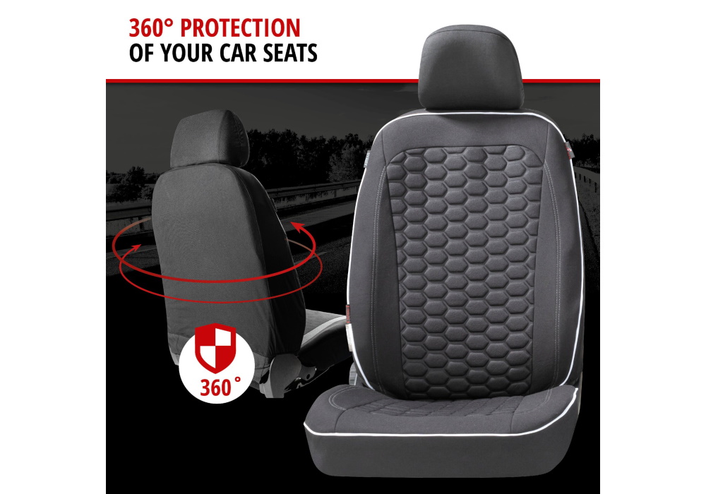 Walser ZIPP-IT seat covers, front seats only, Kendal black, 11863.