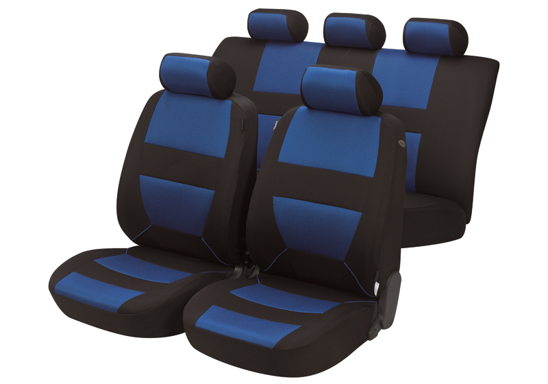 Toyota Land Cruiser five door (2018 to 2024):Walser velours seat covers, full set, Bozen blue, 12397