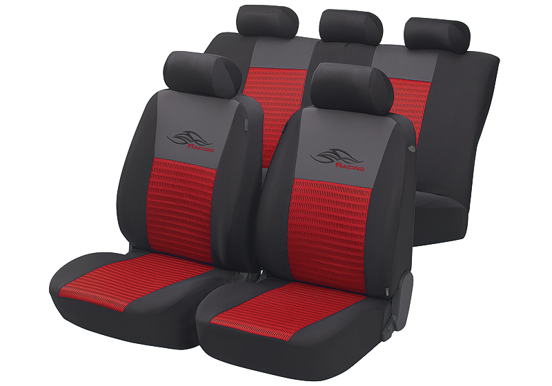 Volkswagen VW Golf (1984 to 1992):Walser velours seat covers, full set, Racing red, 12467