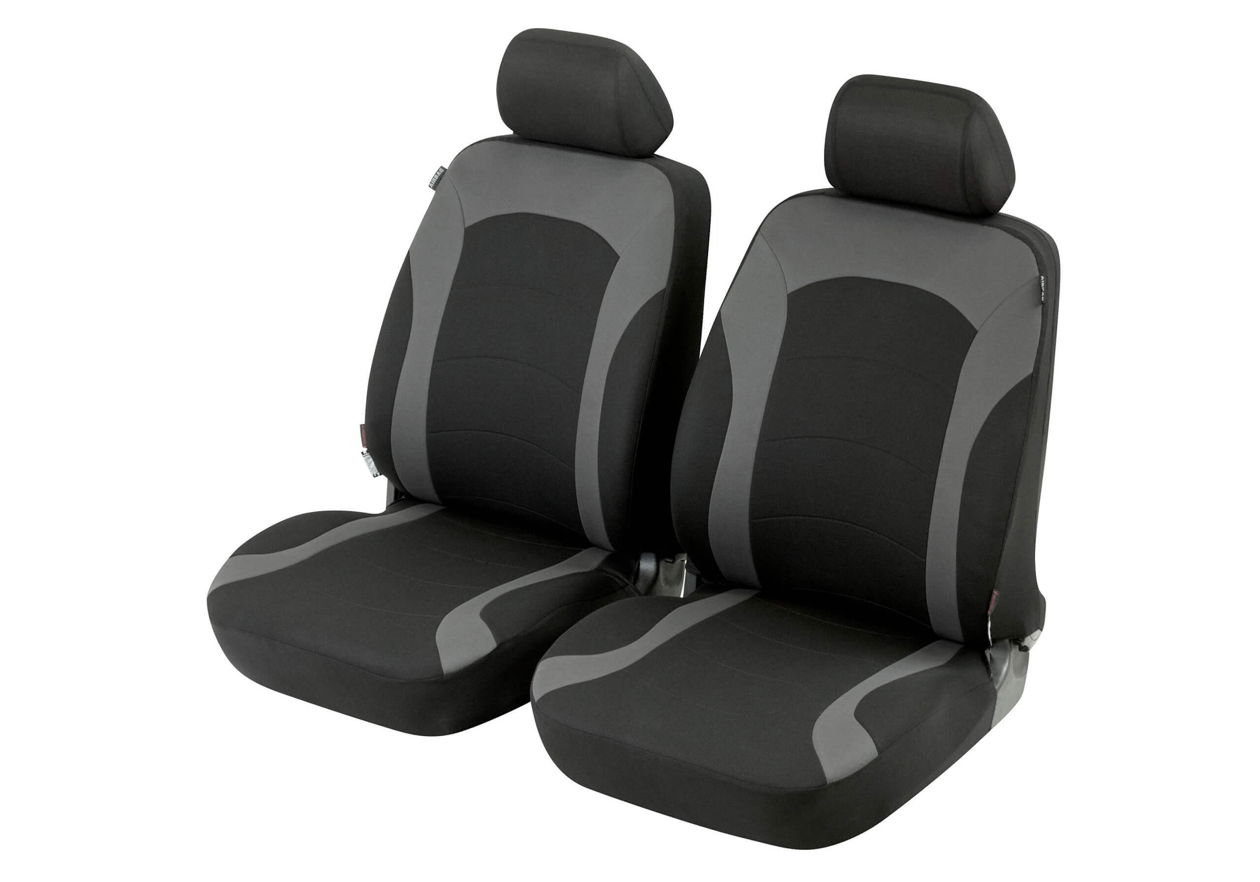 Ford Fusion five door (2002 to 2007):Walser ZIPP-IT seat covers, front seats only, Inde black-grey, 11785