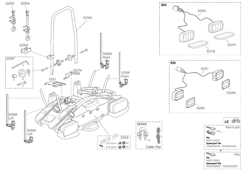 thule t2 parts diagram